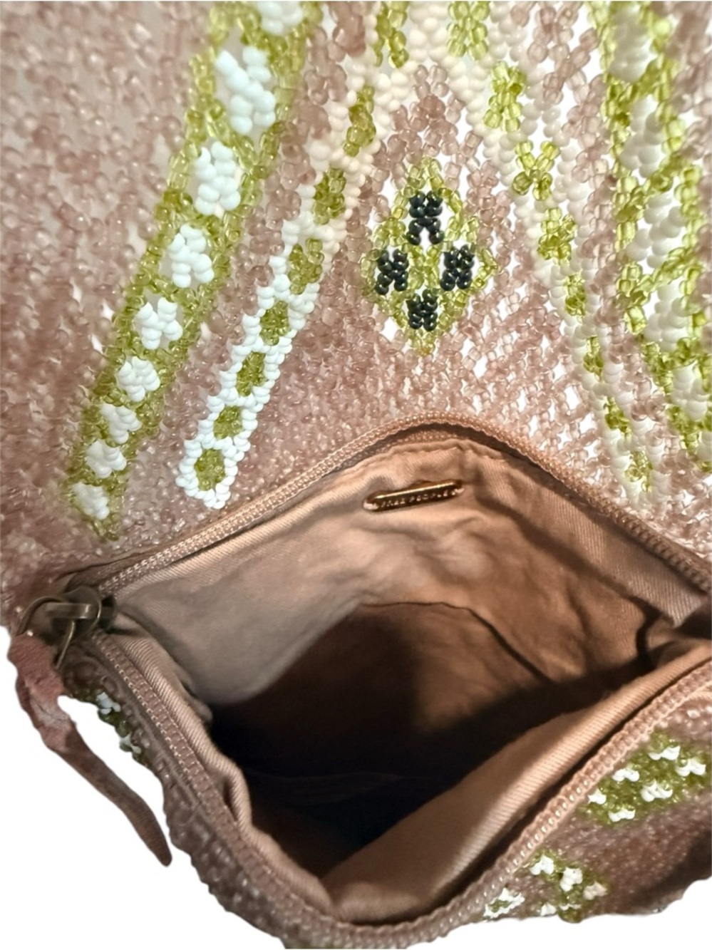 NWT Free People Bella Beaded Fringe Bag Pixie Dust Festival Boho Crossbody - Picture 5 of 7